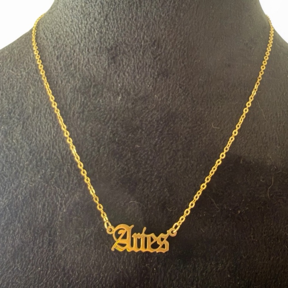 14K GOLD Plated stainless steel  Aries Necklace,Zodiac Sign Pendant,
New - Picture 4 of 7